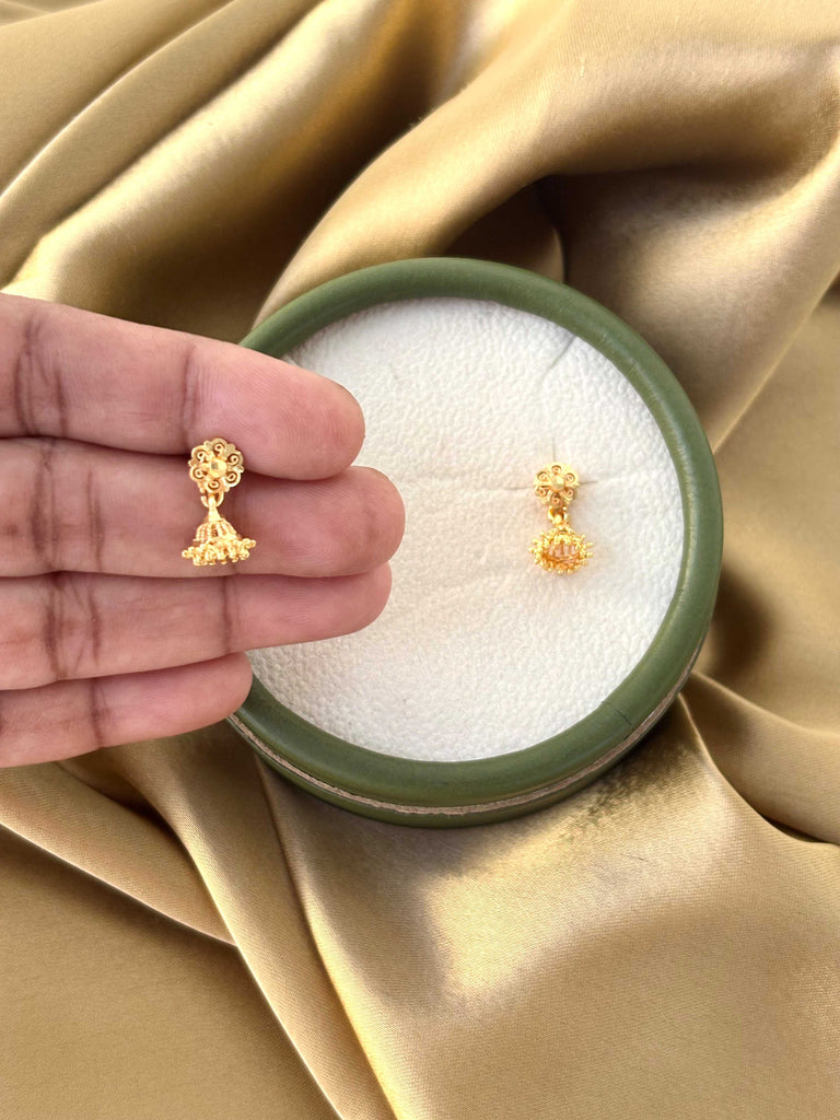 Gold Plated Mini Floral Jhumkas 1