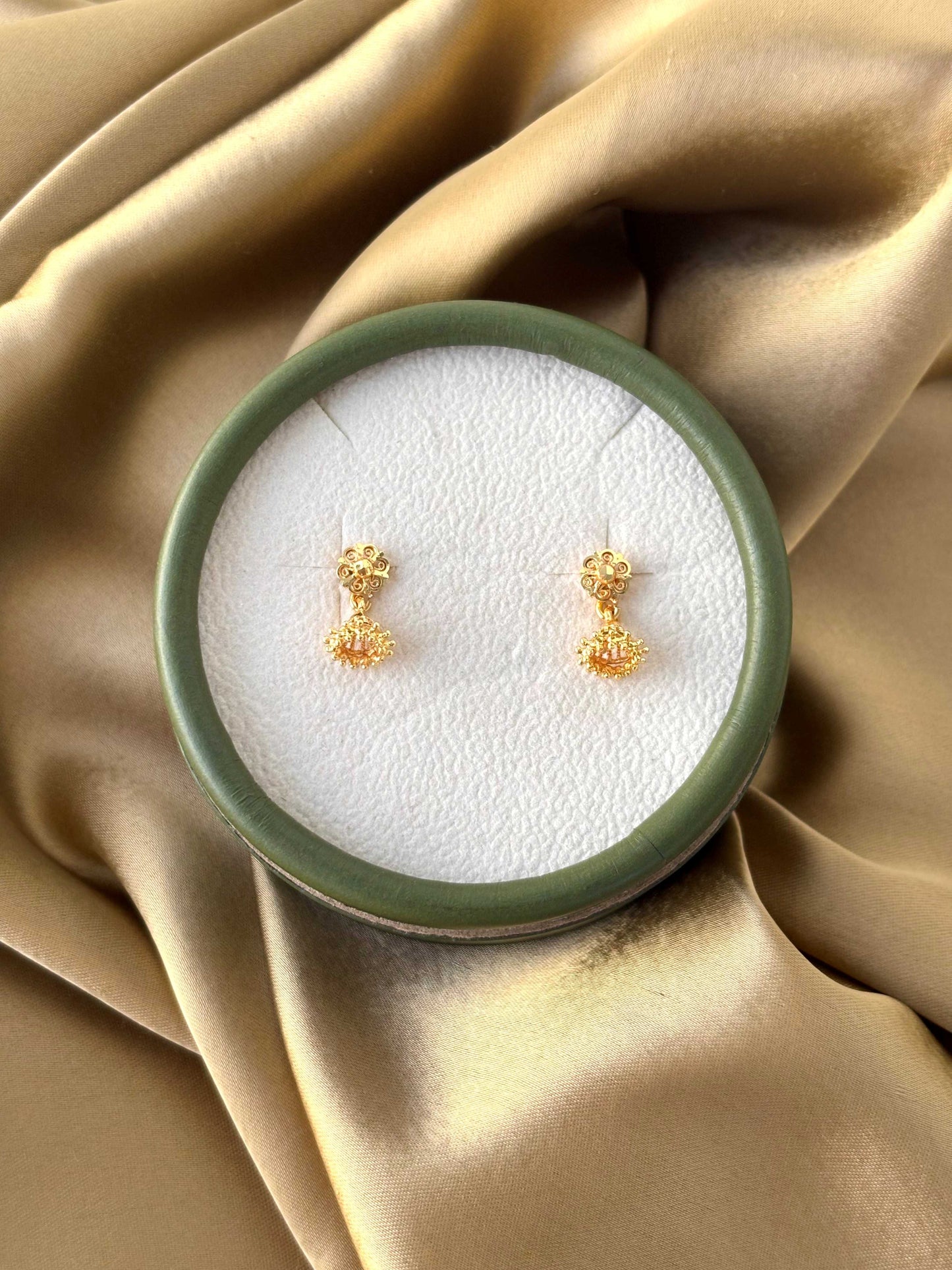 Gold Plated Mini Floral Jhumkas 1