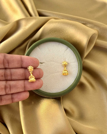 Gold Plated Mini Floral Jhumkas 2