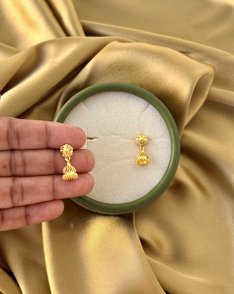 Gold Plated Mini Floral Jhumkas 2