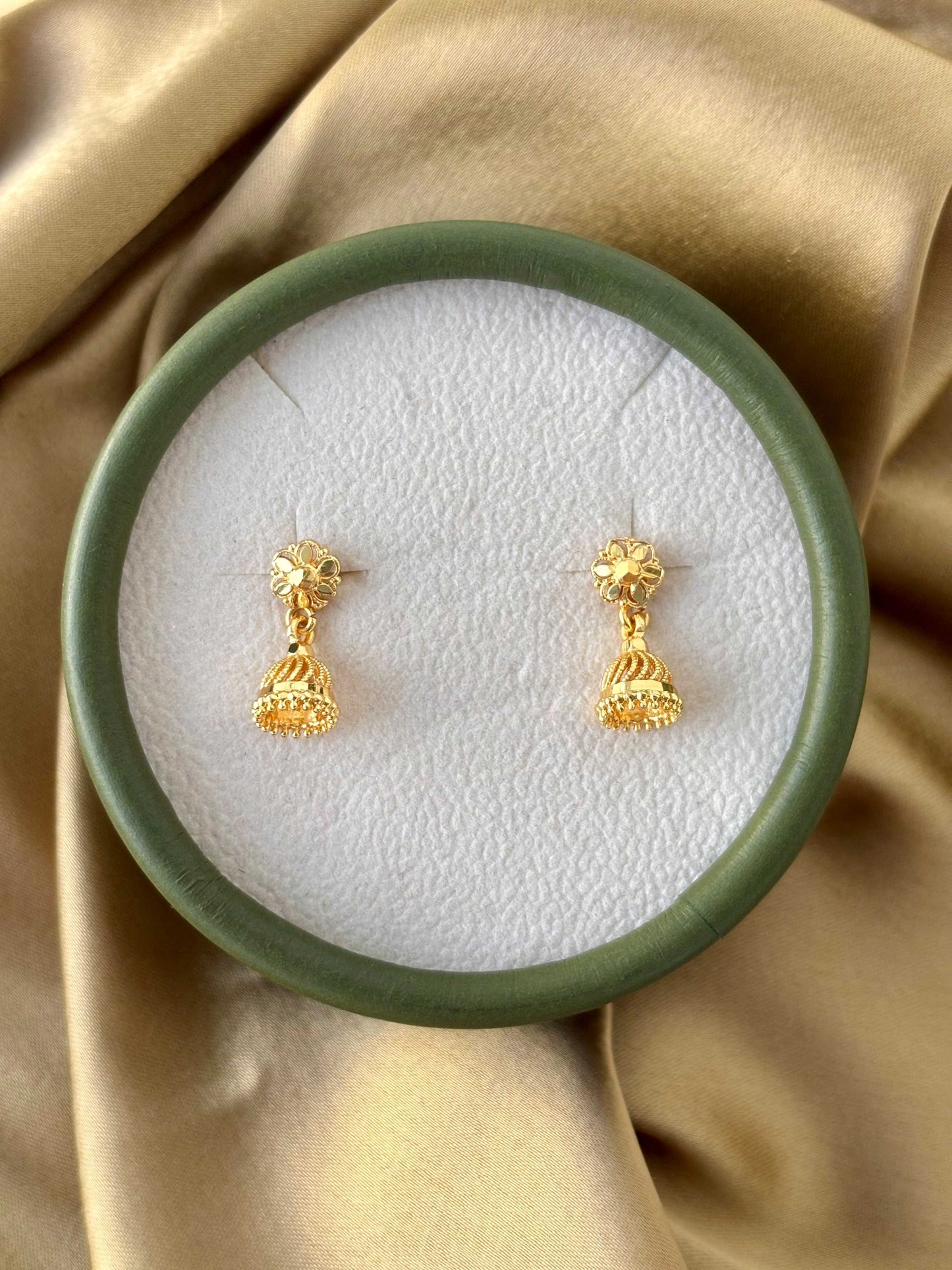 Gold Plated Mini Floral Jhumkas 2