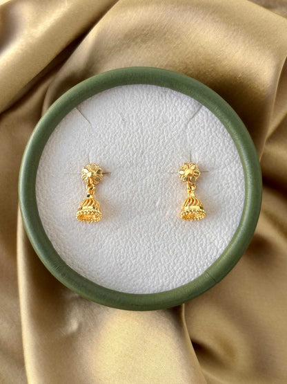 Gold Plated Mini Floral Jhumkas 2