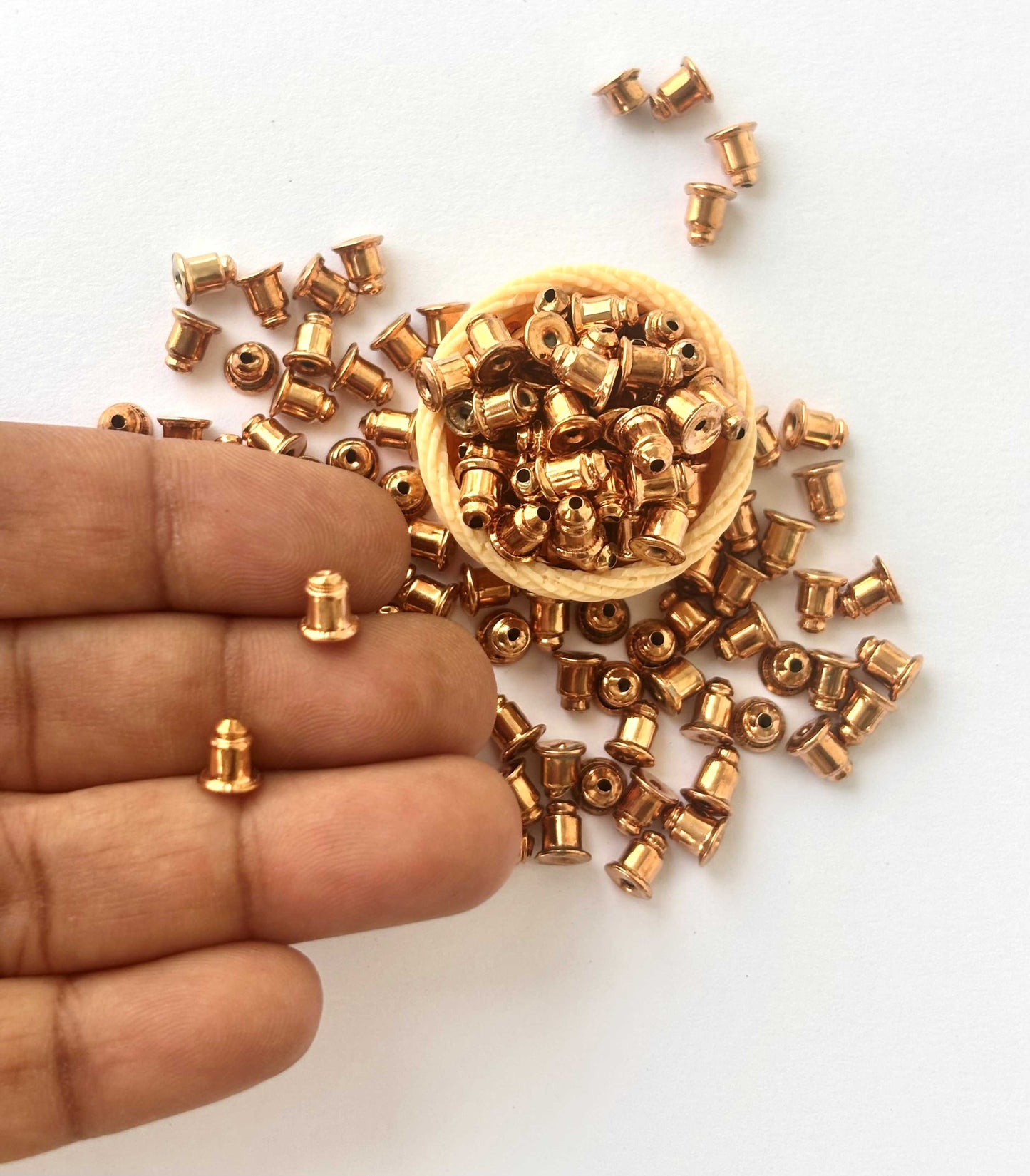 Rose Gold Plated Bullet Earring Backs