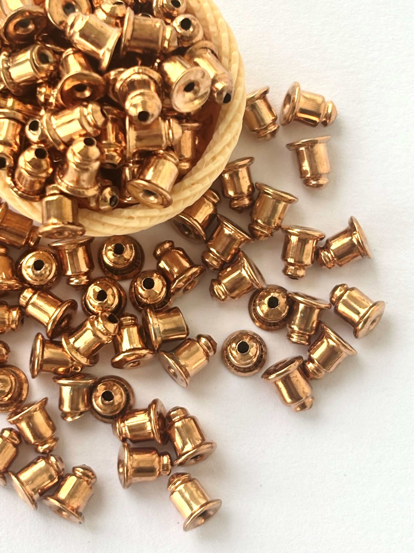 Rose Gold Plated Bullet Earring Backs