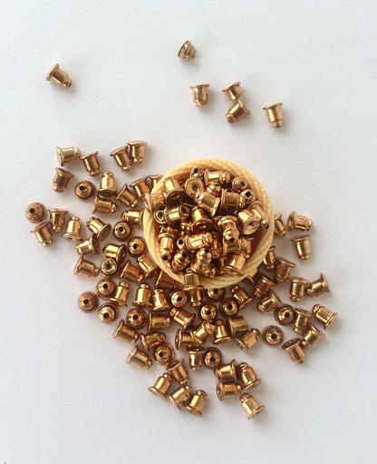 Rose Gold Plated Bullet Earring Backs