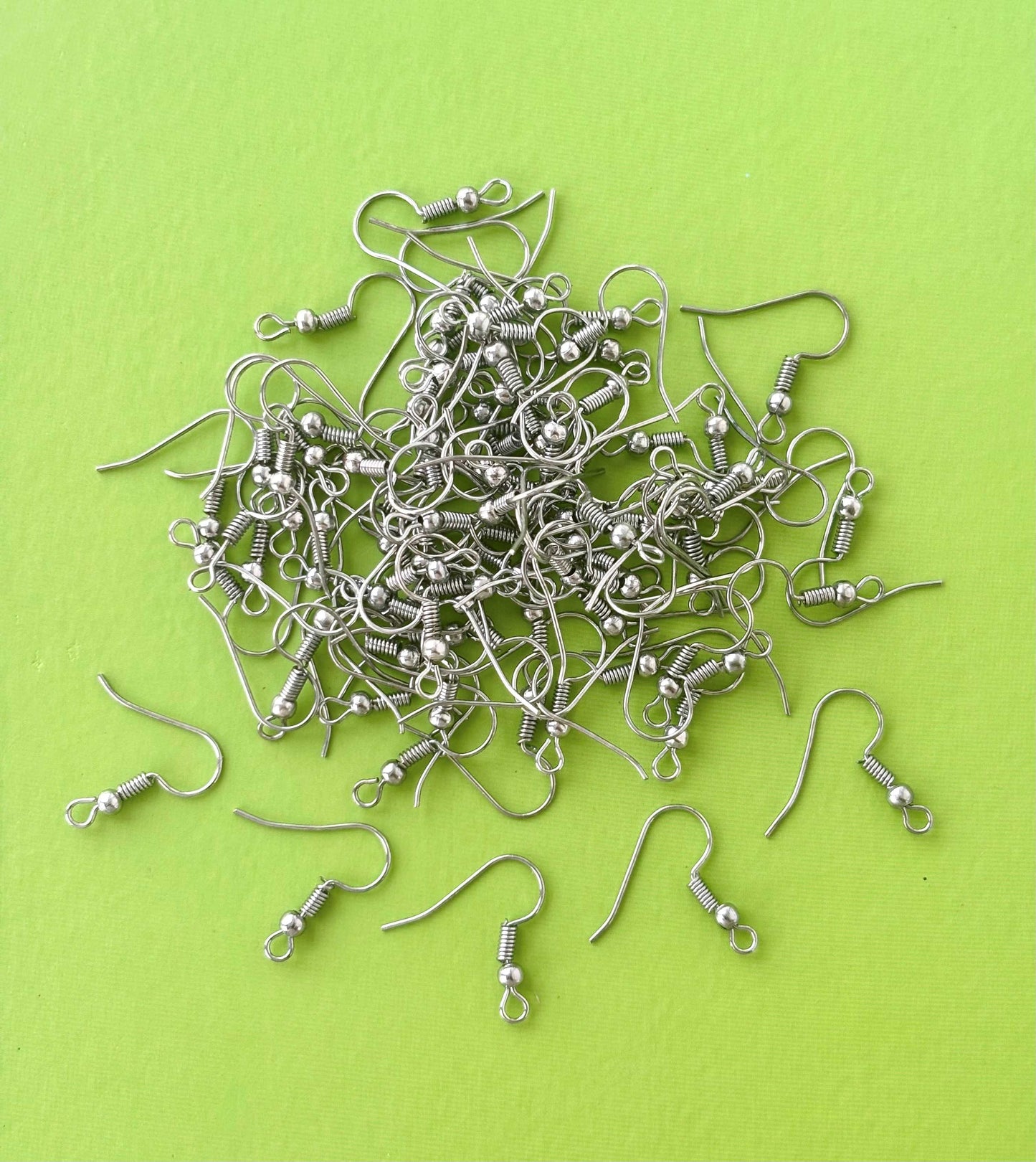 Stainless Steel Plated French Hook Earring Wires with Ball