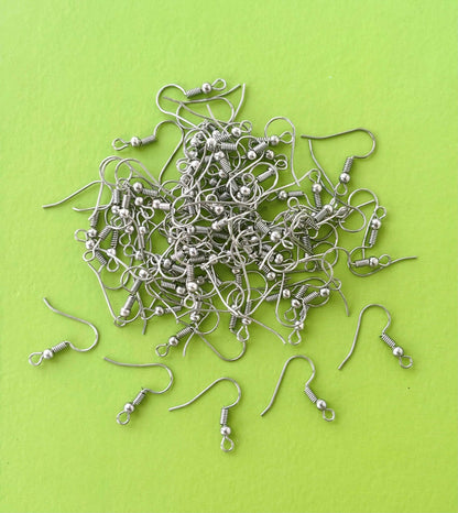 Stainless Steel Plated French Hook Earring Wires with Ball