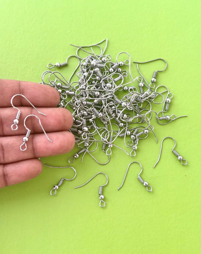 Stainless Steel Plated French Hook Earring Wires with Ball