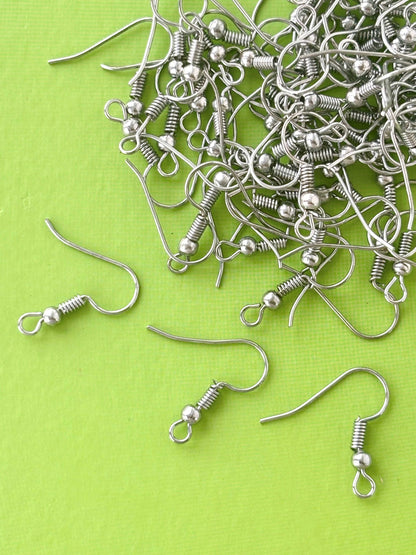 Stainless Steel Plated French Hook Earring Wires with Ball
