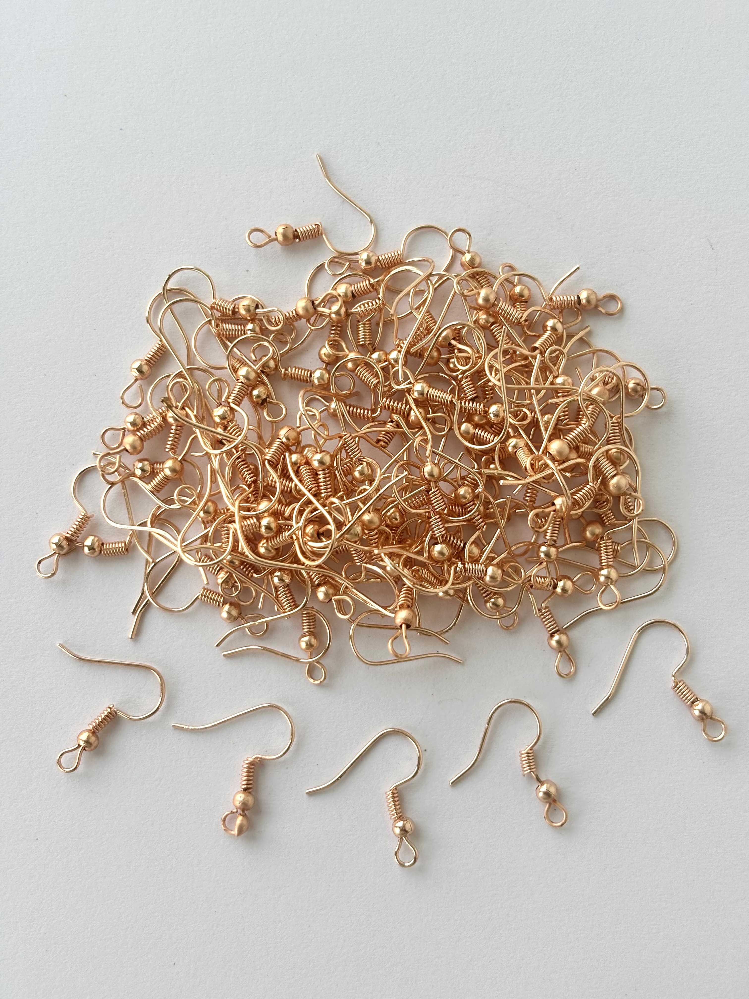 Rose Gold Plated French Hook Earring Wires with Ball
