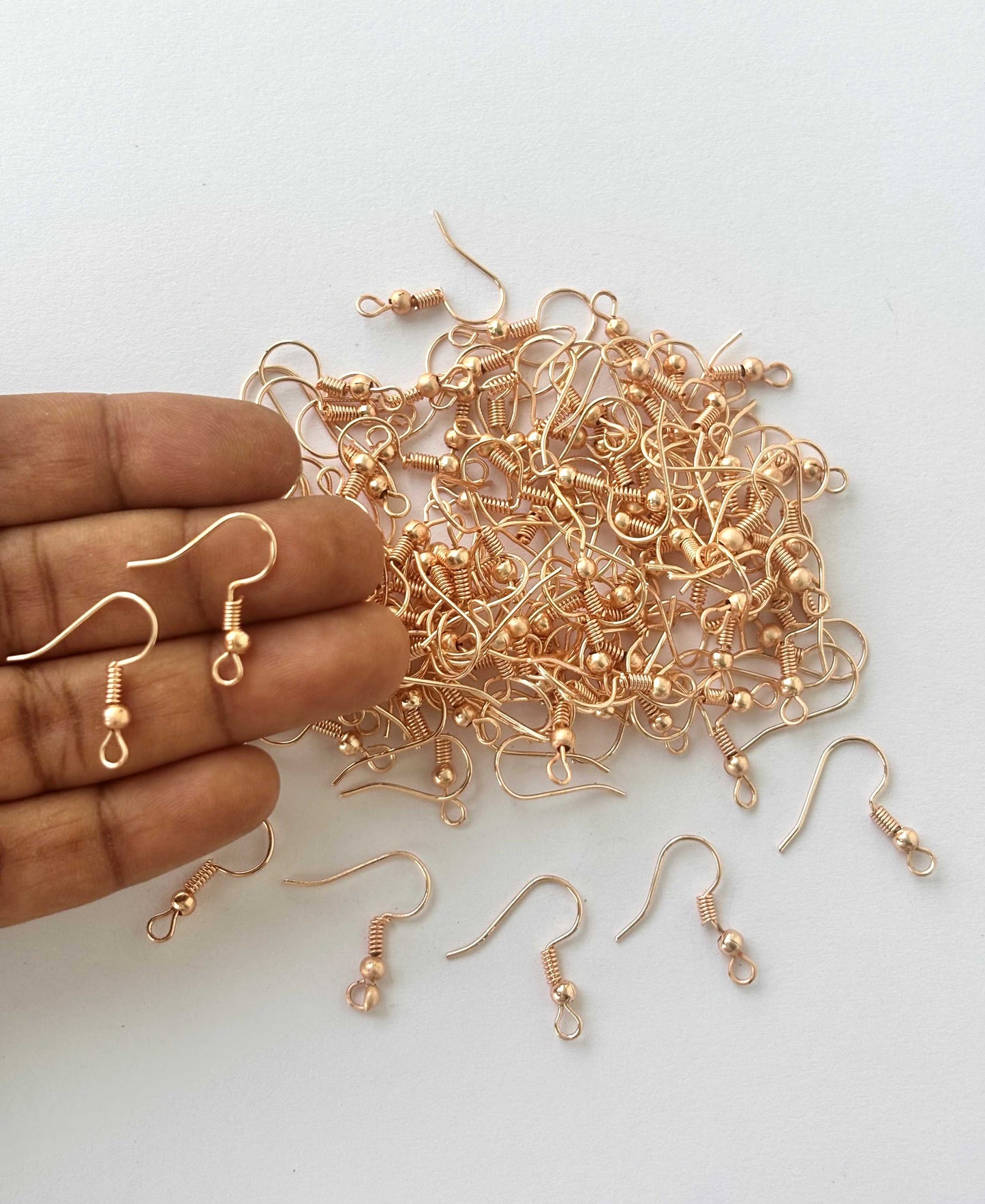 Rose Gold Plated French Hook Earring Wires with Ball