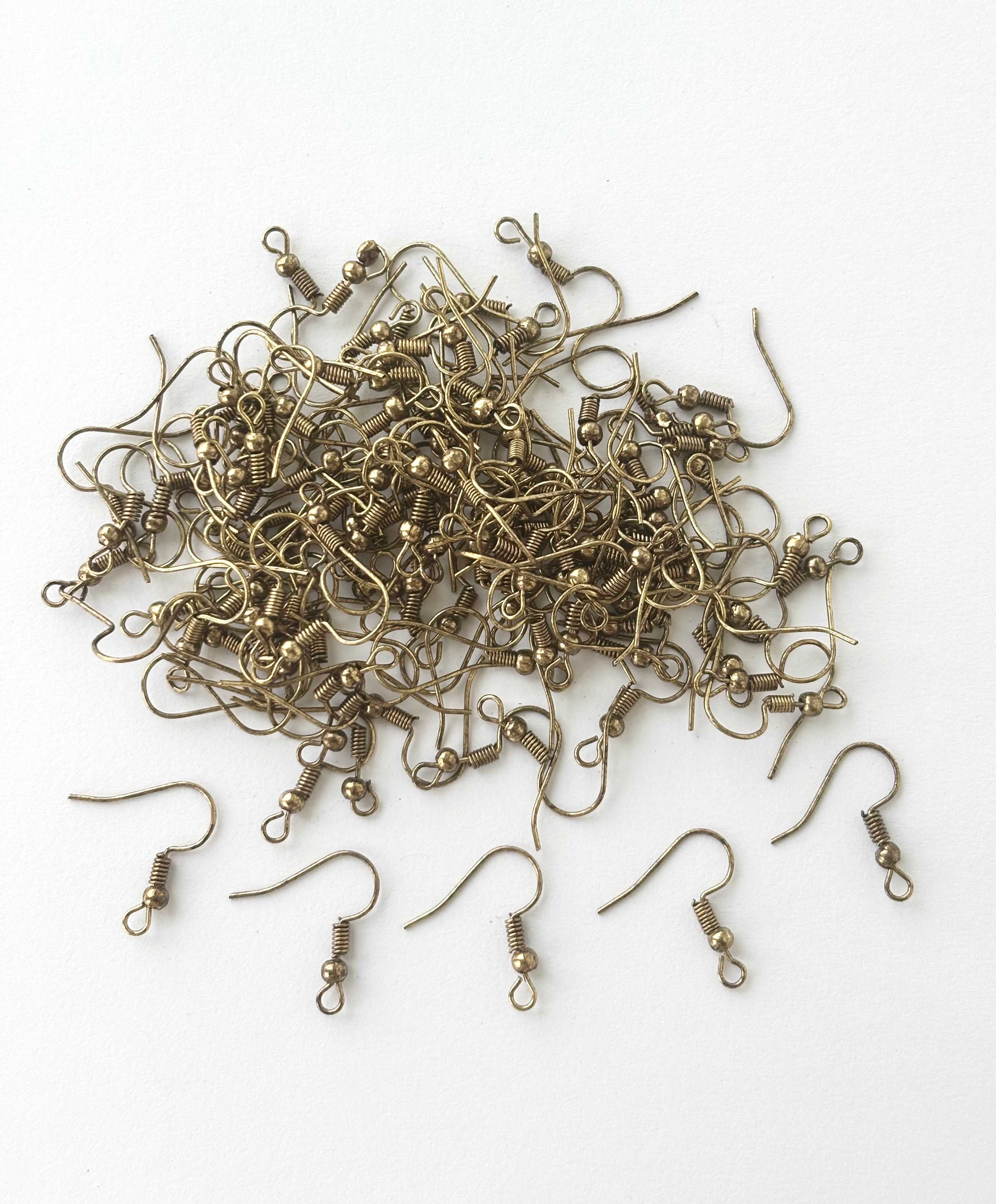 Antique Gold French Hook Earring Wires with Ball