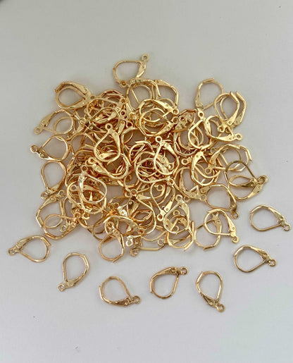 Rose Gold Plated Lever Back Earring Hooks with Loop