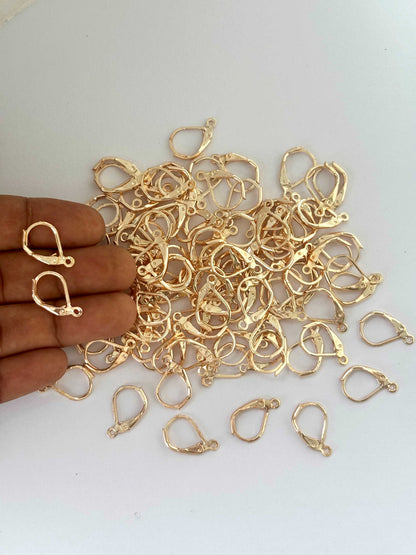 Rose Gold Plated Lever Back Earring Hooks with Loop