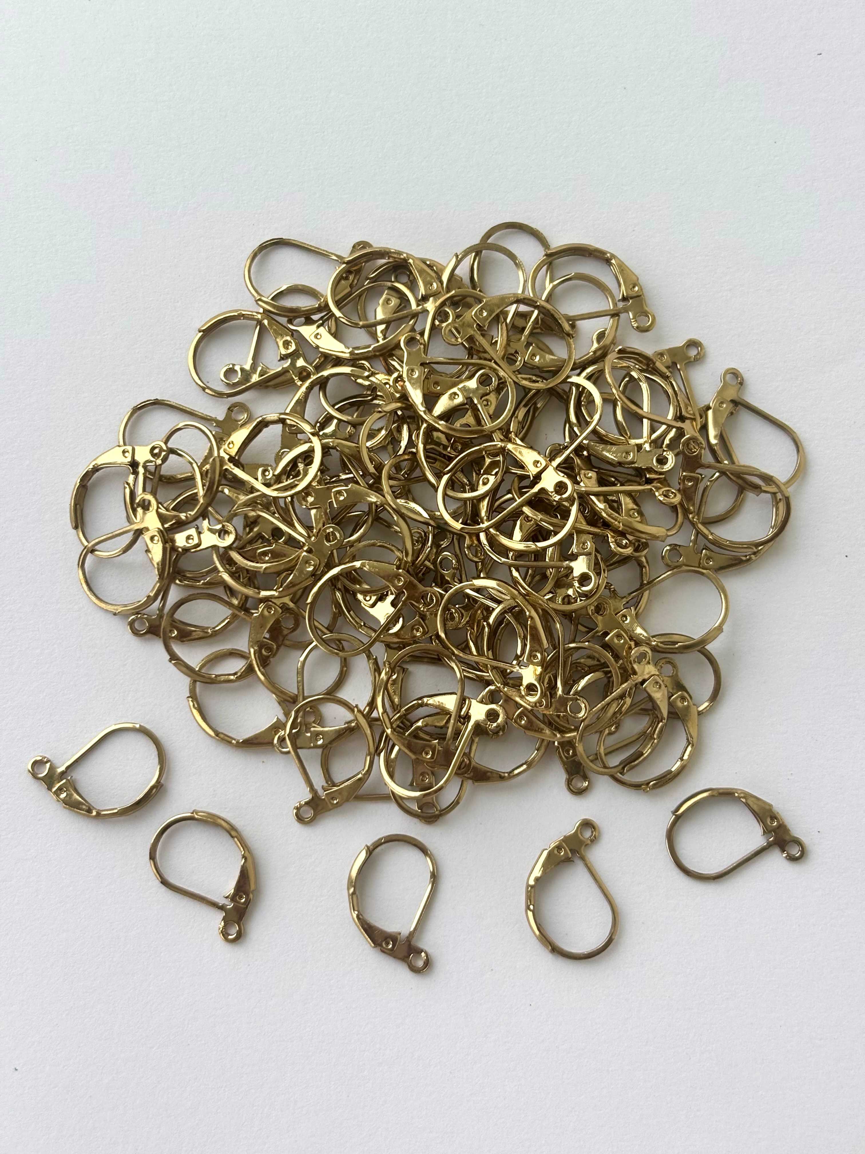 Antique Gold Plated Lever Back Earring Hooks with Loop