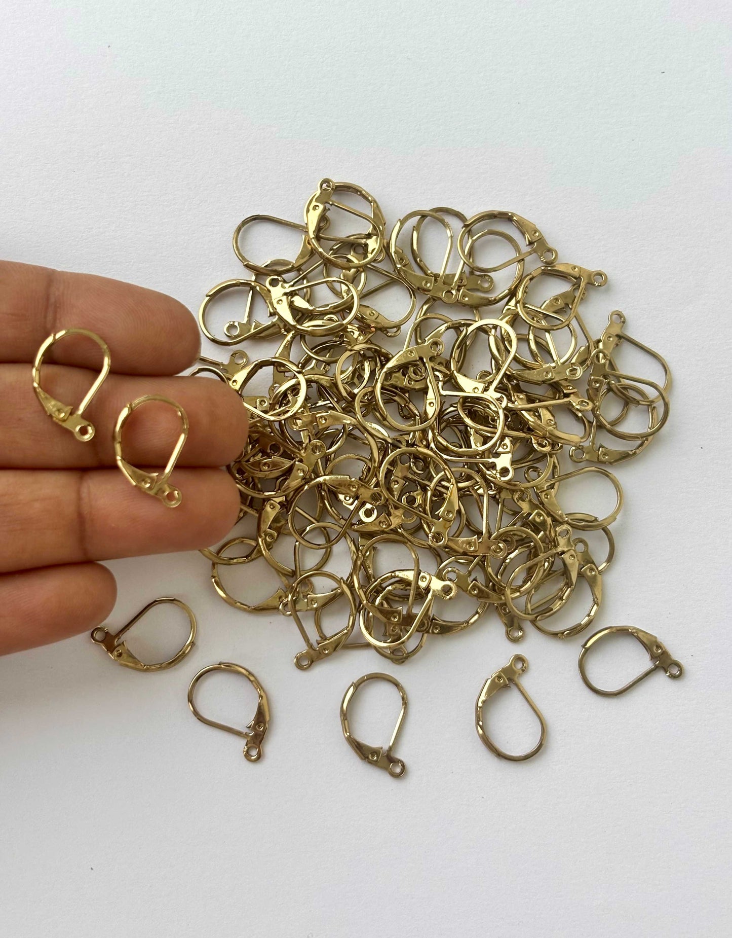 Antique Gold Plated Lever Back Earring Hooks with Loop