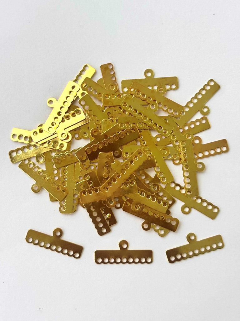 Gold Finished Textured Nine Hole Spacer Connectors