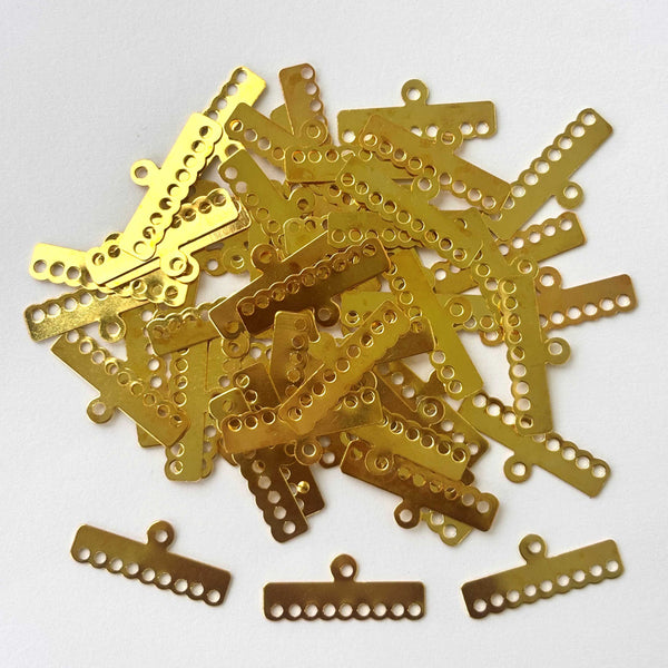Gold Finished Textured Nine Hole Spacer Connectors