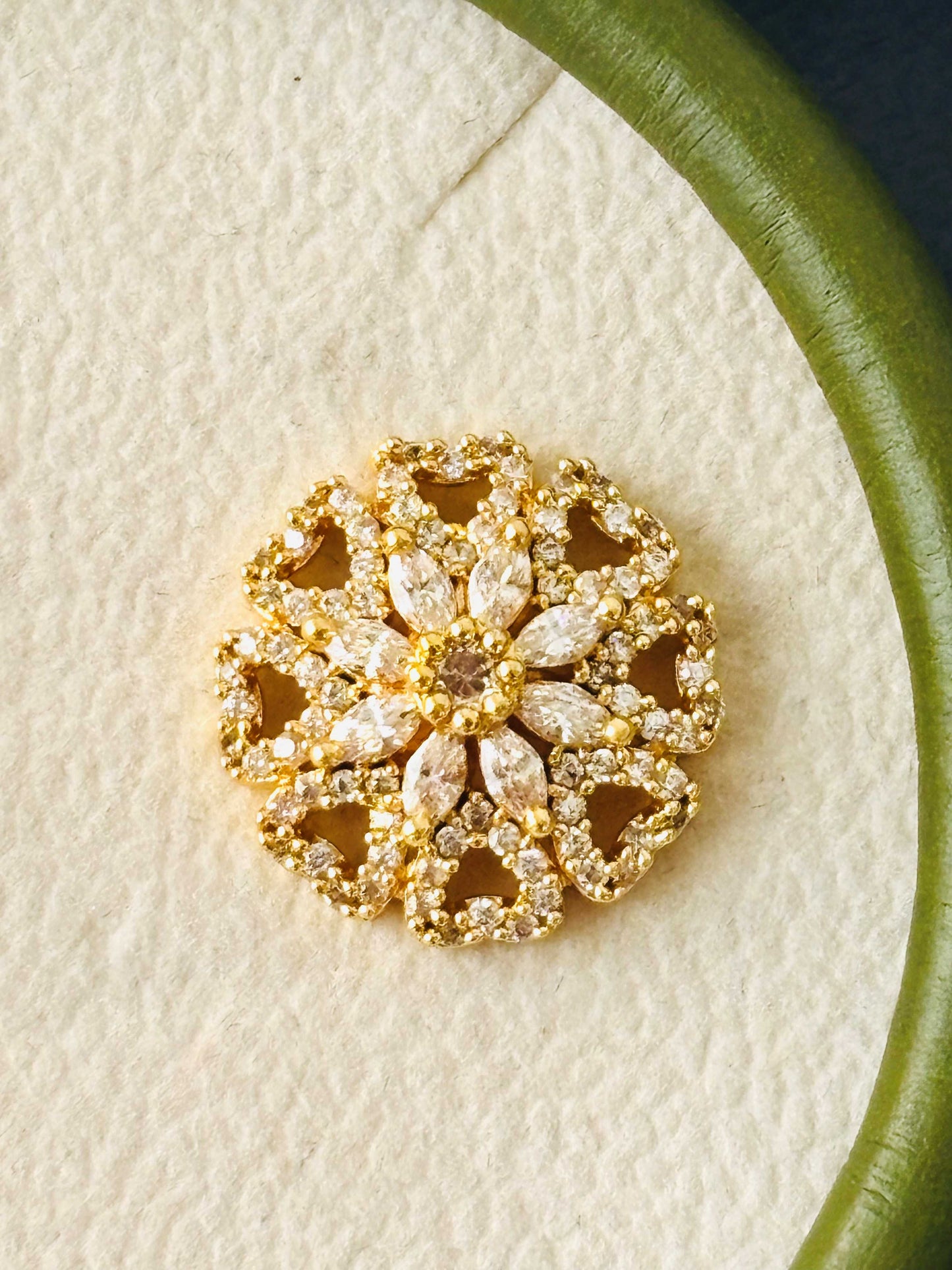Gold Floral Mandala Stud Earrings