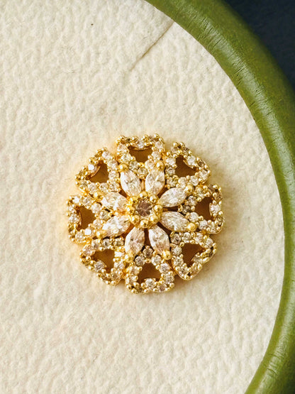 Gold Floral Mandala Stud Earrings