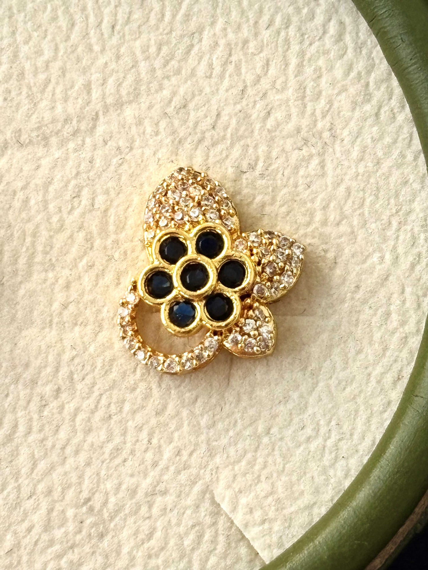 Gold Butterfly Two Tone Stud Earrings