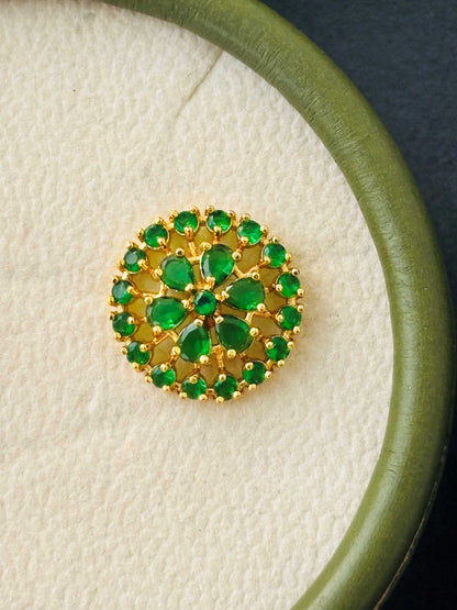 Emerald Green AD/CZ Round Studs