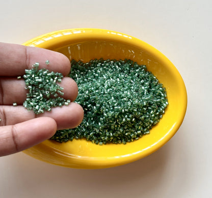 Light Green Hex Cut Beads