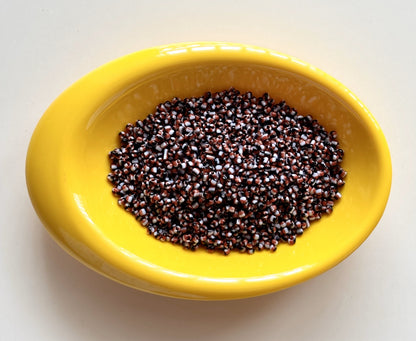 Red White and Black Three Tone Seed Beads