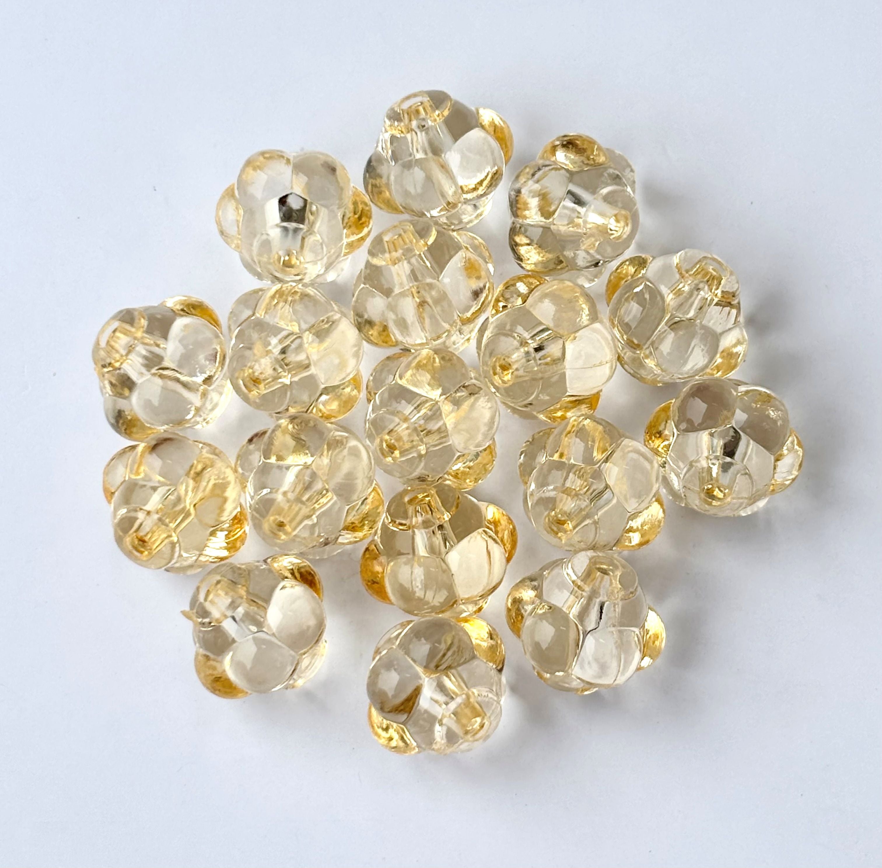 Light Amber Gold Acrylic Flower Beads for Jewelry Making