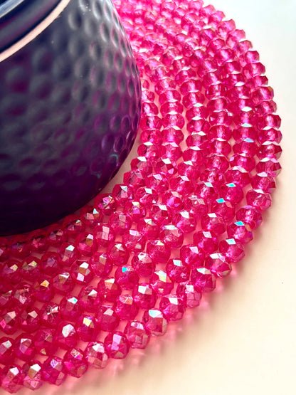 Rose Faceted Acrylic Beads For Jewelry Making