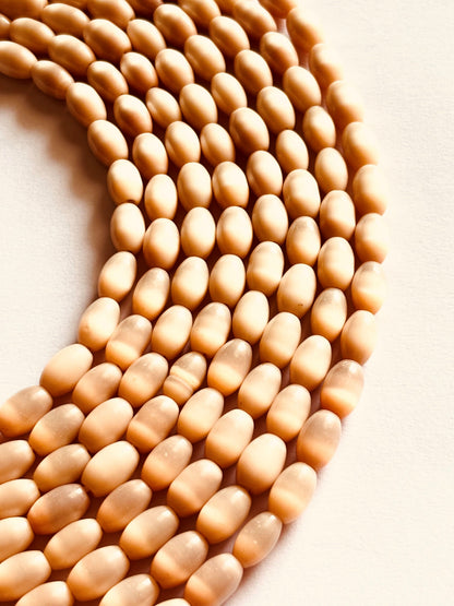 Peach Monalisa Oval Beads