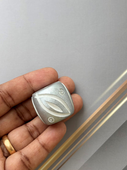 Silver Tone Carved Cylindrical Beads for Jewelry Making