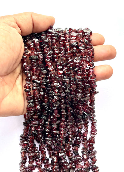 Natural Garnet Chip Beads - Untreated Red Gemstone Chips for Jewelry