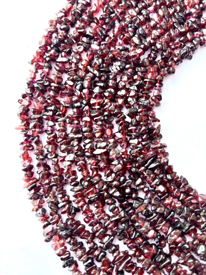 Natural Garnet Chip Beads - Untreated Red Gemstone Chips for Jewelry
