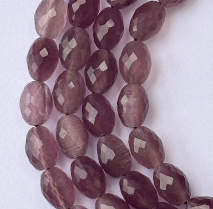 Faceted Plum Purple Agate Oval Beads for Jewelry Making
