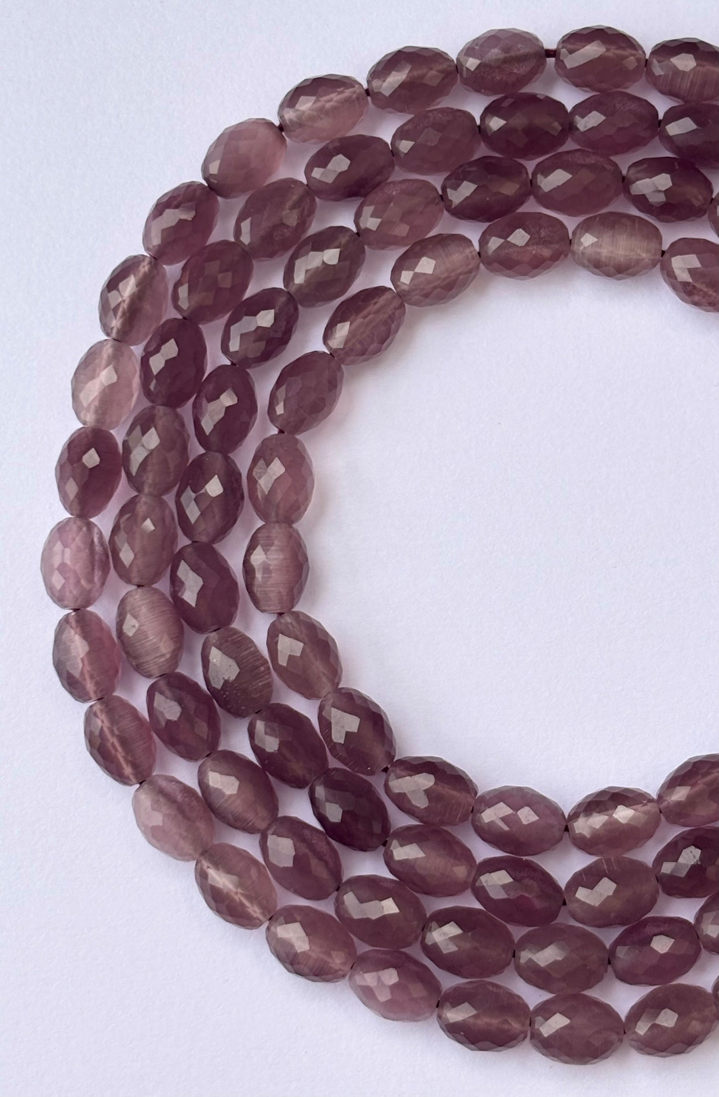 Faceted Plum Purple Agate Oval Beads for Jewelry Making