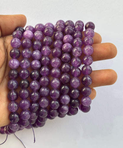 Natural Amethyst Round Beads for Jewelry Making