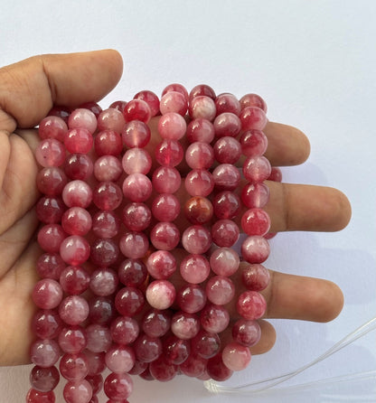 Natural Cherry Quartz Round Beads for Jewelry Making