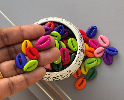 Colorful Acrylic Cowrie Shell Shaped Beads