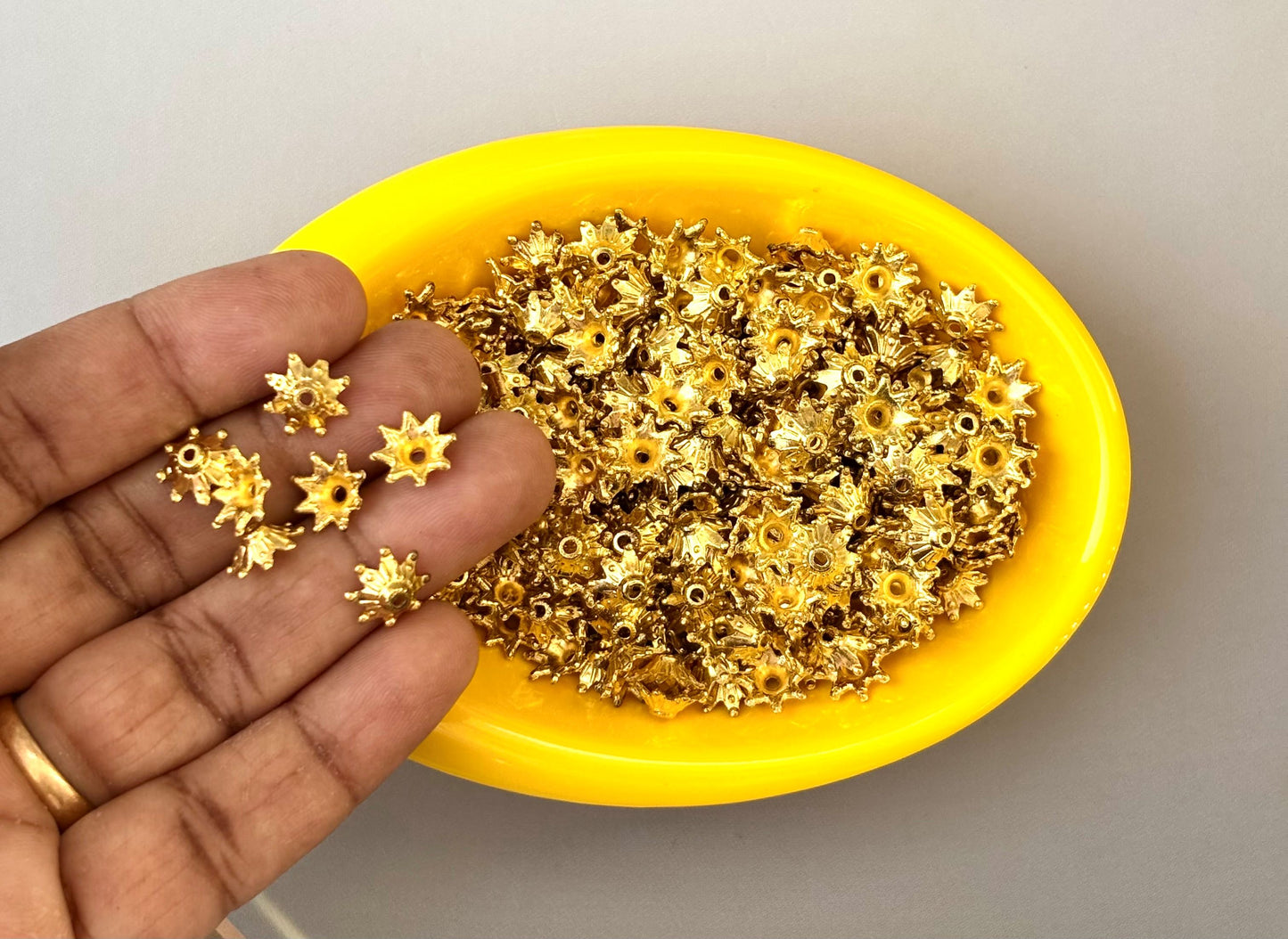 Golden Star Flower CCB Bead Caps