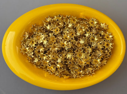 Golden Star Flower CCB Bead Caps