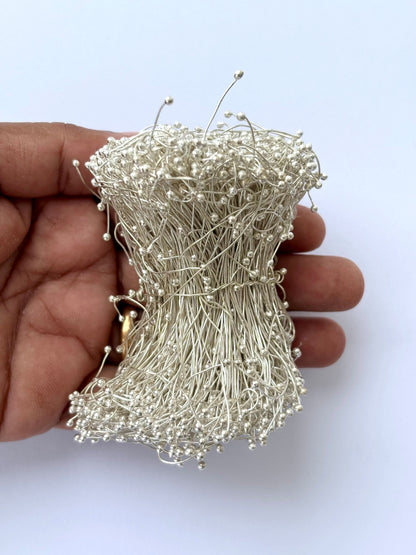 Shiny Silver Ball Head Pins for Jewelry Making 24 gauge
