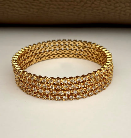 American Diamond Studded Gold-Plated Bangles