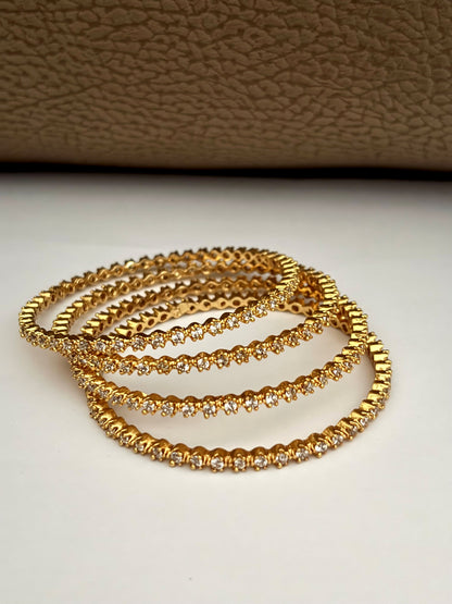 American Diamond Studded Gold-Plated Bangles