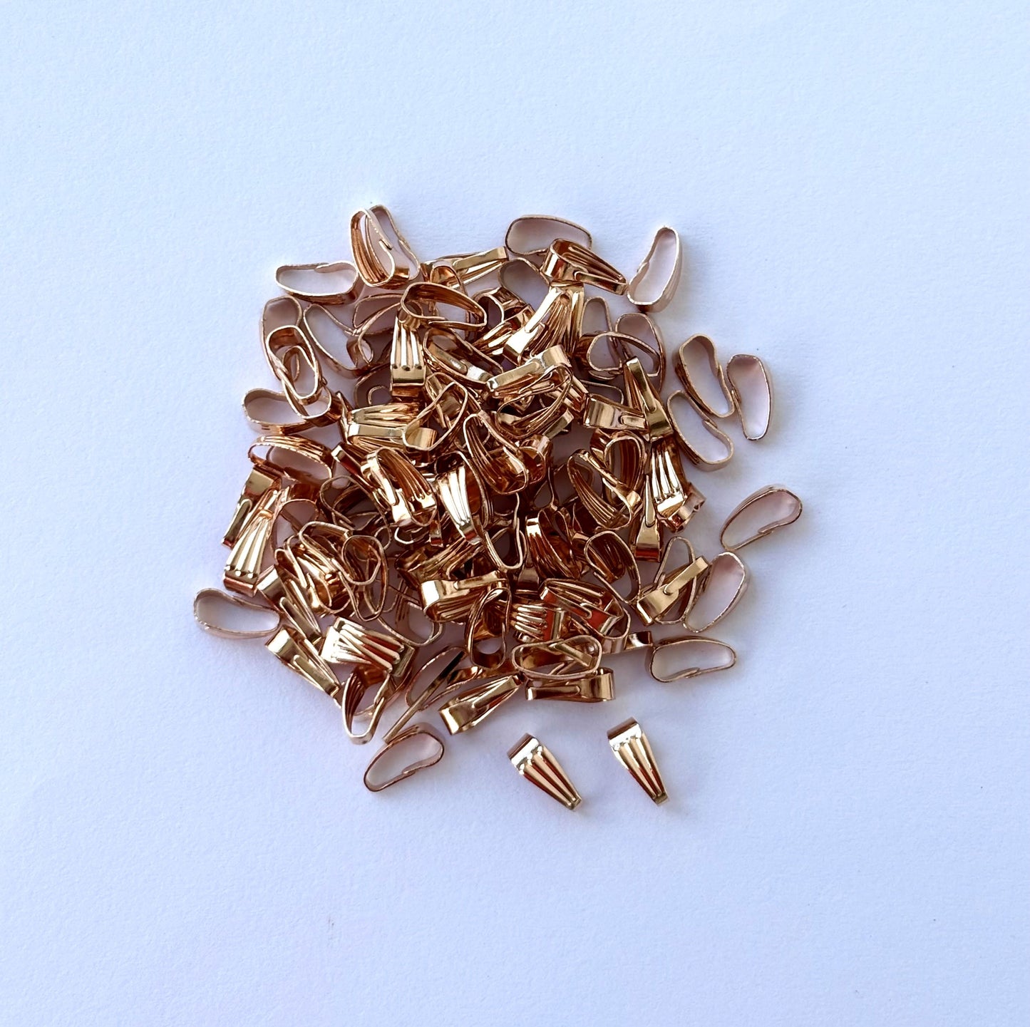Rose Gold Plated Pinch Bails for Pendants
