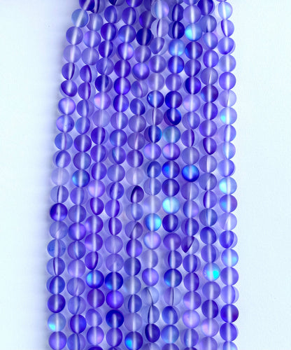 Matte Indigo Aura Quartz Beads