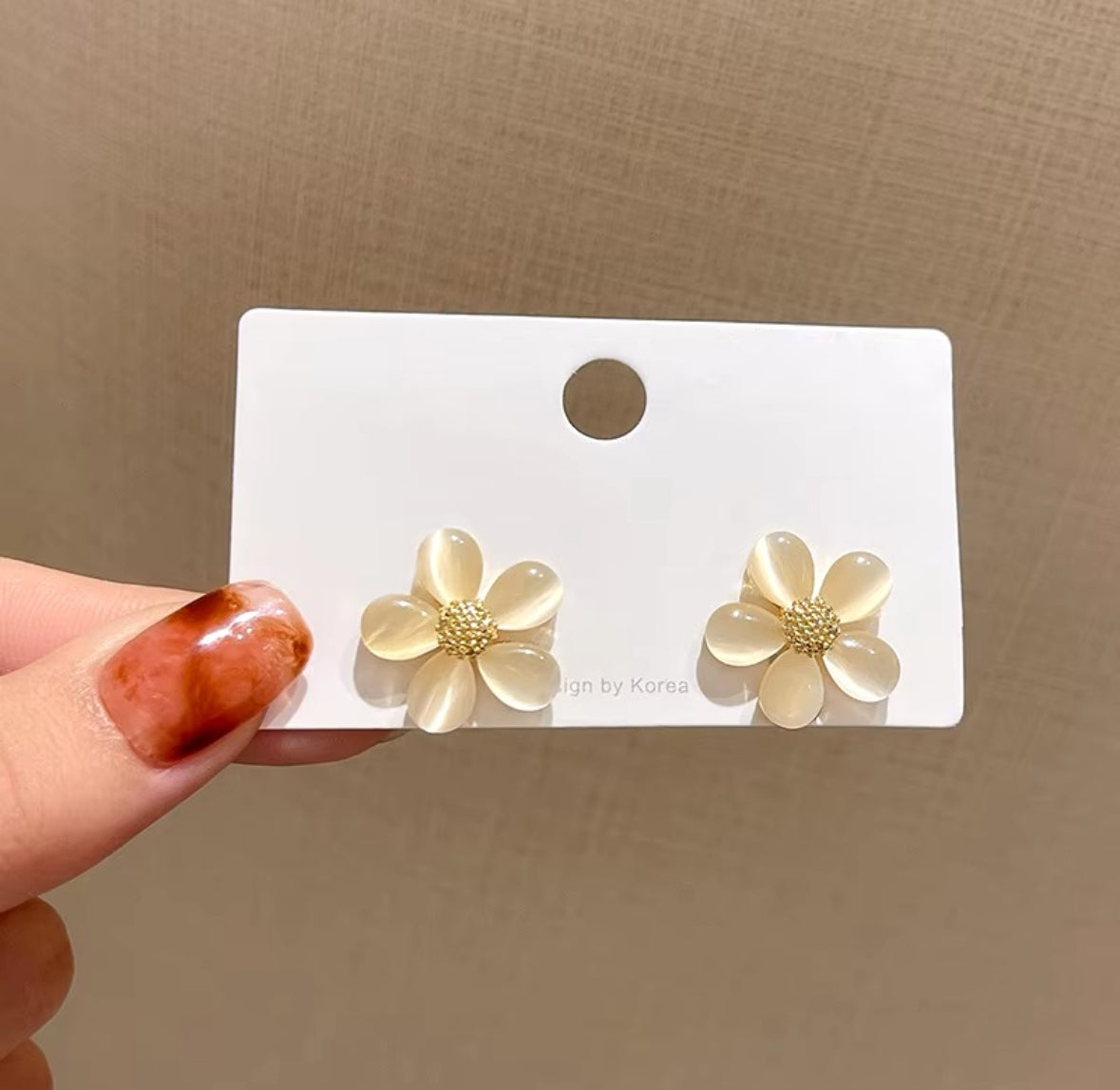 Opal Flower Stud Earrings