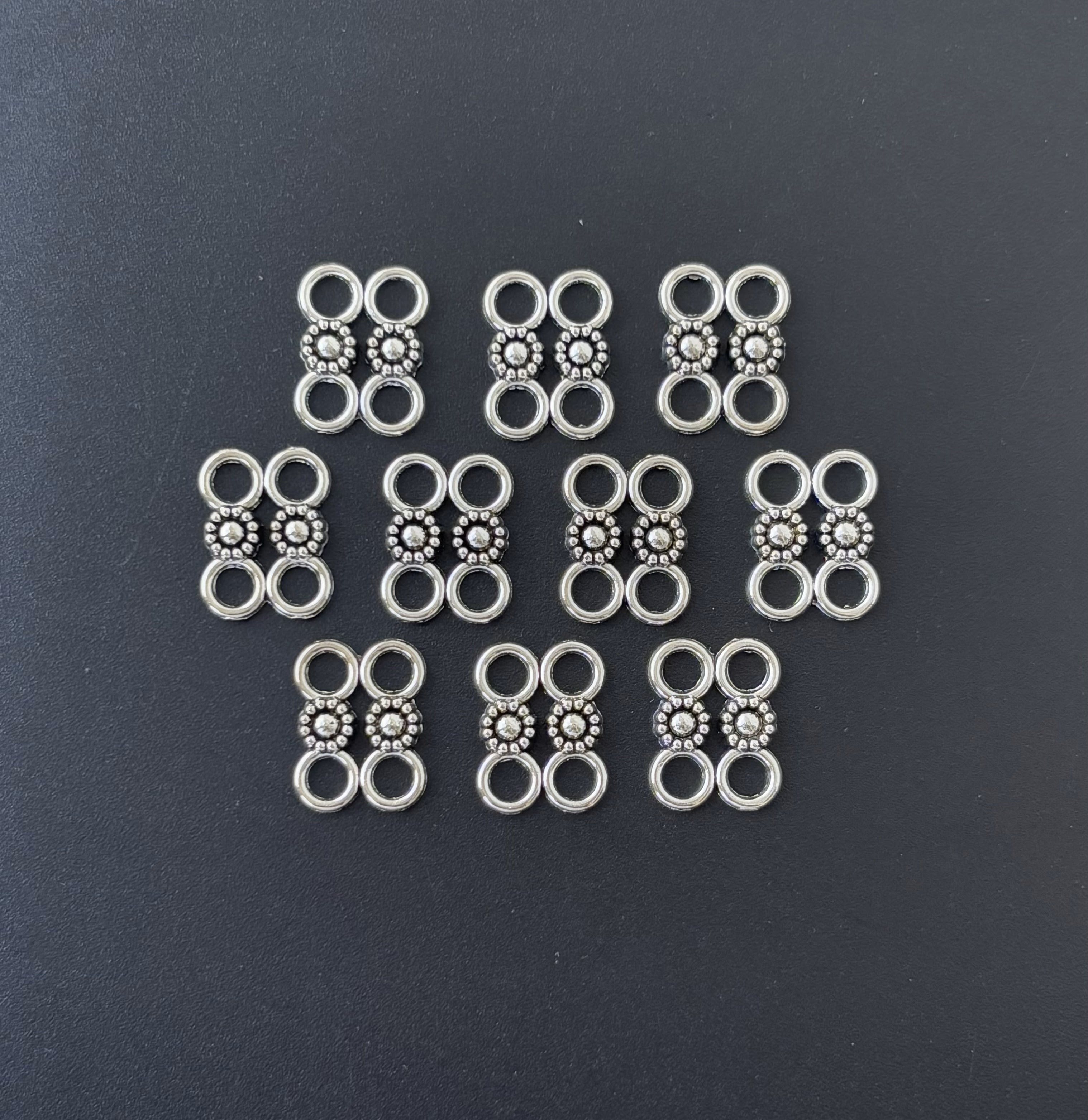 Silver Channel Bead Link Connectors