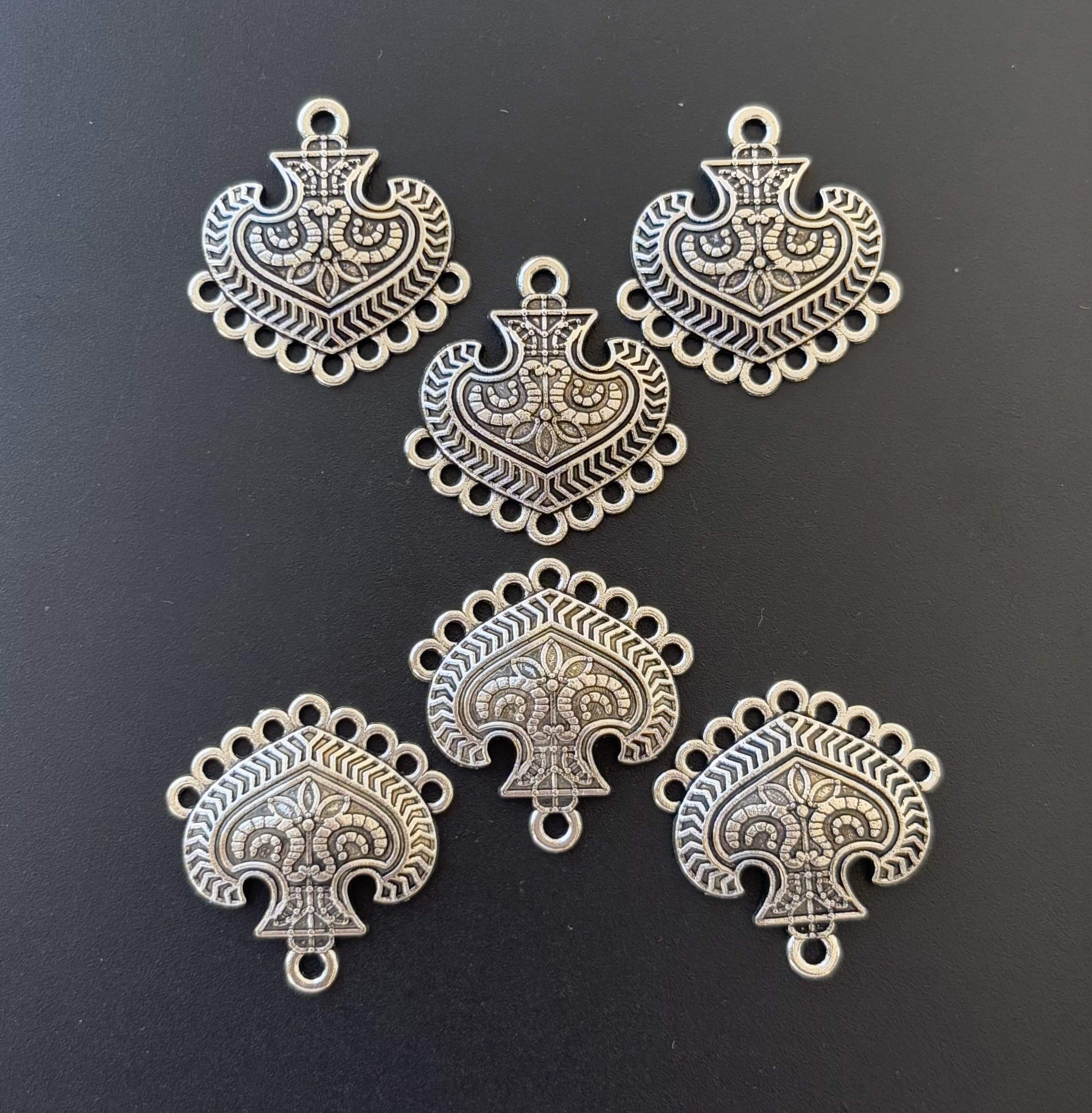 German Silver Ornate Earring Connectors