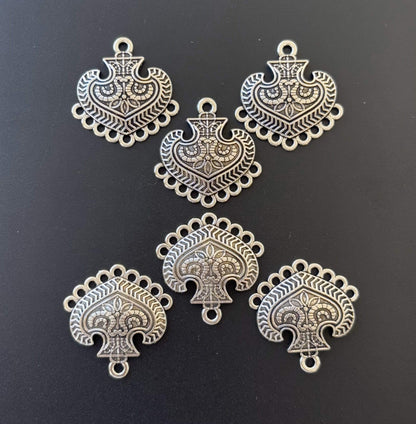 German Silver Ornate Earring Connectors